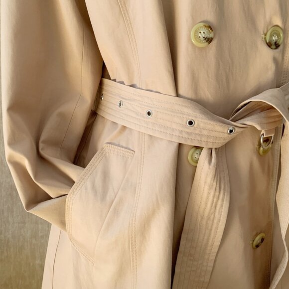 Lauren Ralph Lauren Classic Khaki Double-Breasted Trench Coat - XL - Picture 7 of 9